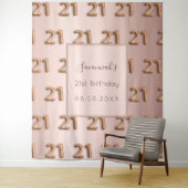 21歳の誕生日 ローズゴールドピンク ネーム タペストリー (インサイチュ)