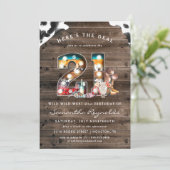 21歳の誕生日 |ワイルドウエストカウボーイ招待状 招待状 (スタンド正面)