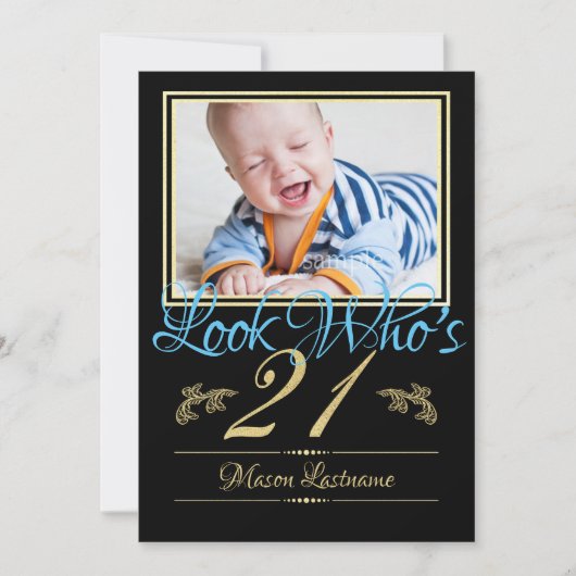 21歳の誕生日（写真あり） 招待状 (正面)