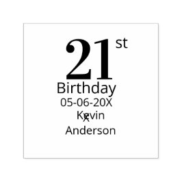 21歳の誕生日 名前と日にち ボールド体 シンプルな男性 少年 セルフインキングスタンプ