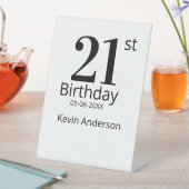 21歳の誕生日 名前と日にち 太字 シンプル メンズ 男性 台座サイン (インサイチュ)