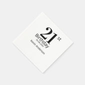 21歳の誕生日 名前と日にち 太字 スタンダードカクテルナプキン (角)