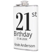 21歳の誕生日 名前と日にち 太字 フラスク (左)