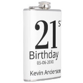 21歳の誕生日 名前と日にち 太字 フラスク (右)