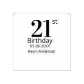 21歳の誕生日 名前と日にち 太字 ラバースタンプ (インプリント)