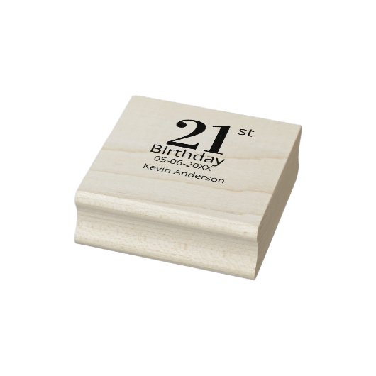 21歳の誕生日 名前と日にち 太字 ラバースタンプ (スタンプ)