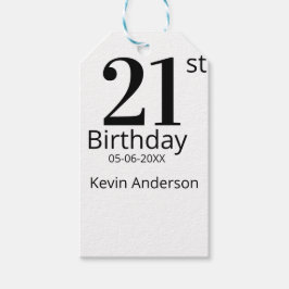21歳の誕生日 名前と日にち 太字 男の子 少年 ギフトタグ
