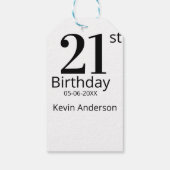 21歳の誕生日 名前と日にち 太字 男の子 少年 ギフトタグ (裏面)