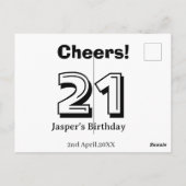 21歳の誕生日 名前 太文字 ギフト ポストカード (裏面)