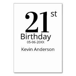 21歳の誕生日 名前 日付 シンプル おしゃれ 男の子 男子 テーブルナンバー