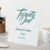21歳の誕生日 名前 日付 年齢 青 テンプレートデザイン 台座サイン (インサイチュ)