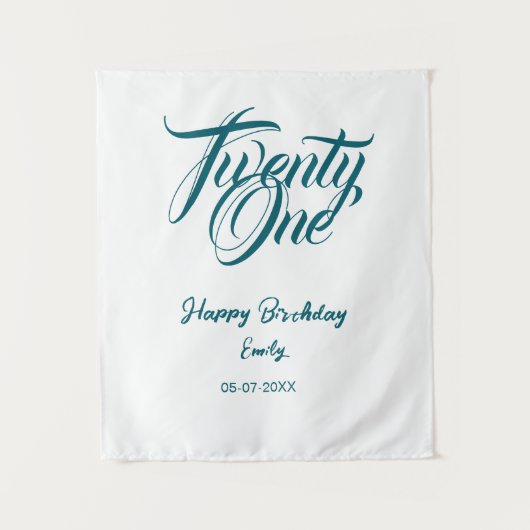 21歳の誕生日 名前 日付 年 青 テンプレート この タペストリー (正面)