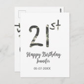 21歳の誕生日 名前 日付 年 黒のテンプレートを利用 ポストカード (正面/裏面)