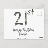 21歳の誕生日 名前 日付 年 黒のテンプレートを利用 ポストカード (裏面)