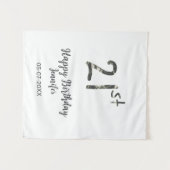 21歳の誕生日 名前 日付 年 黒 テンプレート へ タペストリー (正面(横))