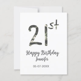 21歳の誕生日 名前 日付 年 黒 テンプレート 誕生日 ポストカード
