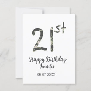 21歳の誕生日 名前 日付 年 黒 テンプレート 誕生日 ポストカード