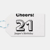 21歳の誕生日 太文字 名前 男 ギフトにお祝い ギフトタグ (裏面横)