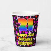 21歳の誕生日:愛するハートパターン, Rainbow 21 紙コップ (裏面)