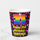 21歳の誕生日:愛するハートパターン, Rainbow 21 紙コップ (正面)