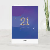 21歳の誕生日 – 星の年齢21歳 – 青 カード (裏面)