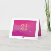 21歳の誕生日 – 星番号 – ピンク – 年齢21歳のカード カード (裏面)