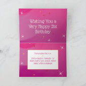 21歳の誕生日 – 星番号 – ピンク – 年齢21歳のカード カード (内部)