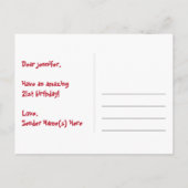 21歳の誕生日：楽しいスターパターン、虹21、名前 ポストカード (裏面)