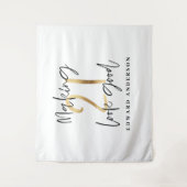 21歳の誕生日 現代的なブラックとゴールドのスタイリッシュ タペストリー (正面)