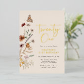 21歳の誕生日 箔招待状 (立ち正面)