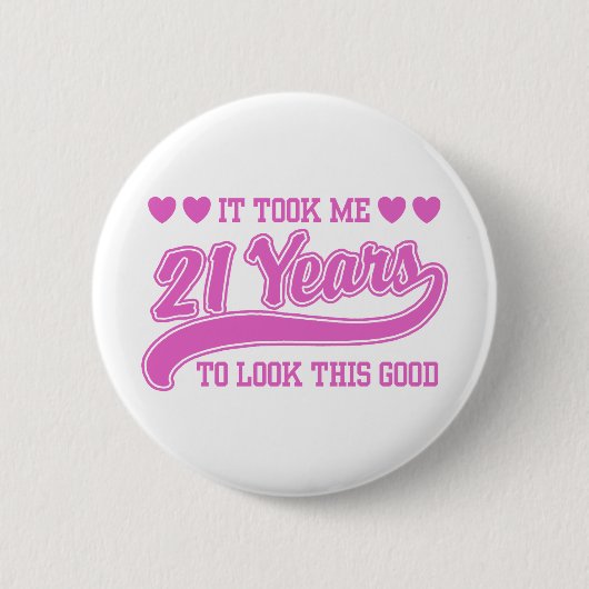 21歳の誕生日 缶バッジ (正面)