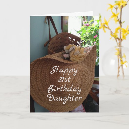 **21歳の誕生日** 「美しい娘」をお願いします カード (黄色い花)