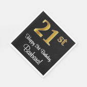 21歳の誕生日～豪華エレガントなフェイク金ゴールドルック# スタンダードランチョンナプキン (角)