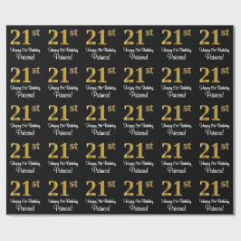 21歳の誕生日:豪華エレガントなフェイク金ゴールドルック# ラッピングペーパー