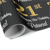 21歳の誕生日:豪華エレガントなフェイク金ゴールドルック# ラッピングペーパー (ロールコーナー)