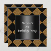 21歳の誕生日 黒竹 ハーレキン2 招待状 (正面/裏面)