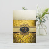 21歳の誕生日 黒金 ビール パーティー 招待状 (スタンド正面)