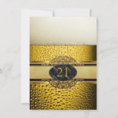 21歳の誕生日 黒金 ビール パーティー 招待状 (正面)