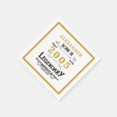 21歳の誕生日 2005年生まれ ホワイトゴールド伝説 スタンダードカクテルナプキン (角)