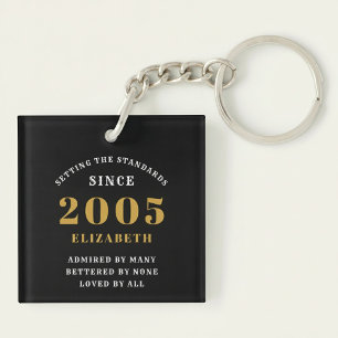 21歳の誕生日 2005 ブラックゴールド オーダーメイド キーホルダー