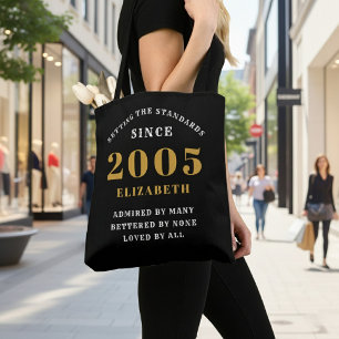 21歳の誕生日 2005 ブラックゴールド 女性用 オーダーメイド トートバッグ