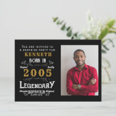 21歳の誕生日 2005 ヴィンテージ ブラック ゴールド オーダーメイド 招待状 (スタンド正面)