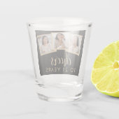 21歳の誕生日 3枚の写真 ブラック ゴールド スクリプト チェアーズ ショットグラス (裏面)