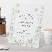 21歳の誕生日 4月の誕生花マーガレットのオーダーメイド 台座サイン (インサイチュ)