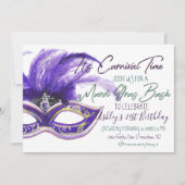 21歳の誕生日 Mardi Gras Bash 招待状 (正面)