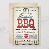21歳の誕生日BBQ招待状 招待状 (正面/裏面)