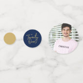 21歳の金ゴールドとネイビーモダン21歳の誕生日パーティー コンフェッティ (裏面)