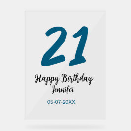21歳はっきりした生青文字シンプルミニマル アクリルサイン
