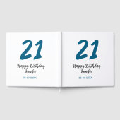 21歳はっきりした生青文字シンプルミニマル ゲストブック (全面)