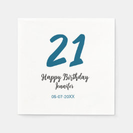 21歳はっきりした生青文字シンプルミニマル スタンダードカクテルナプキン